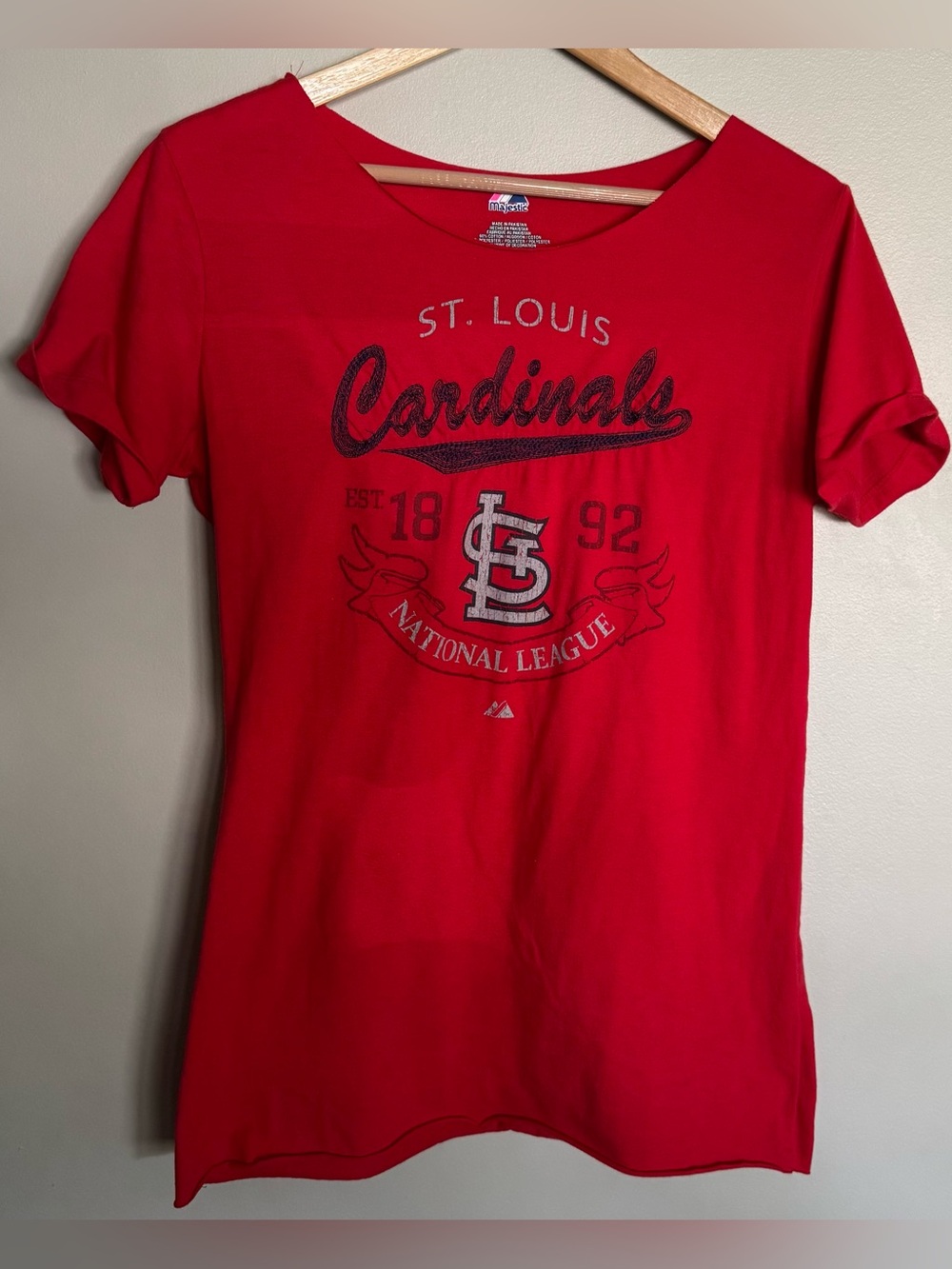 Majestic St. Louis Cardinals Red Graphic T-Shirt Women’s Large MLB Baseball Tee